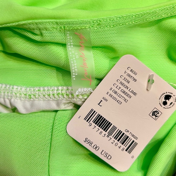 FP Movement Righteous Runsie Sz L Neon Lime Green Cutout Athletic Romper - Picture 10 of 11